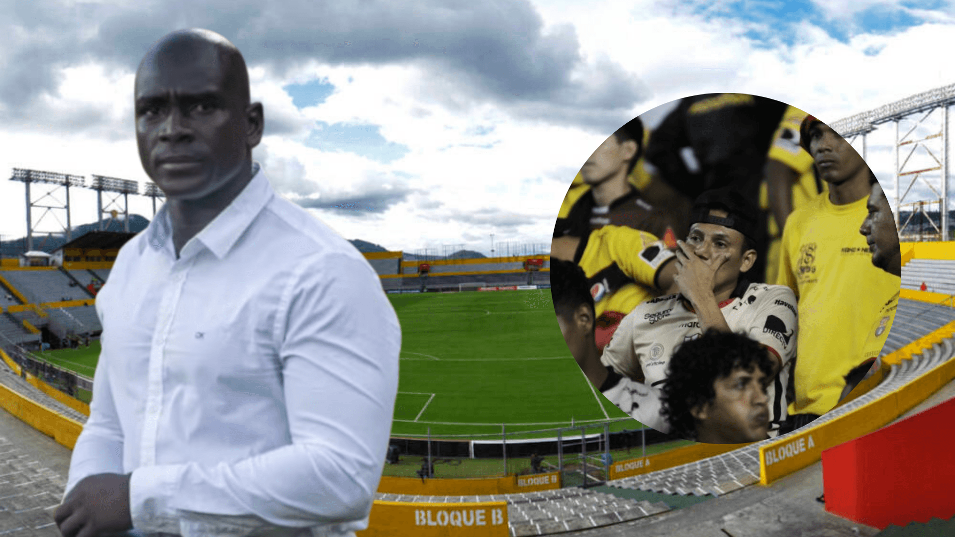 Segundo Alejandro Castillo e hinchas de Barcelona SC (Foto tomada de: Aucas/API/Barcelona SC)
