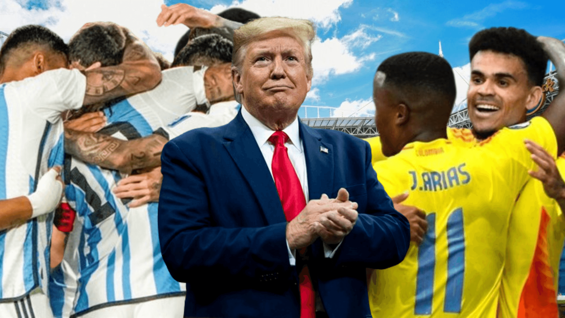 Selección Argentina, Donald Trump y Selección Colombia (Foto tomada de: CNN/Selección Argentina/El Tiempo/New York Times)