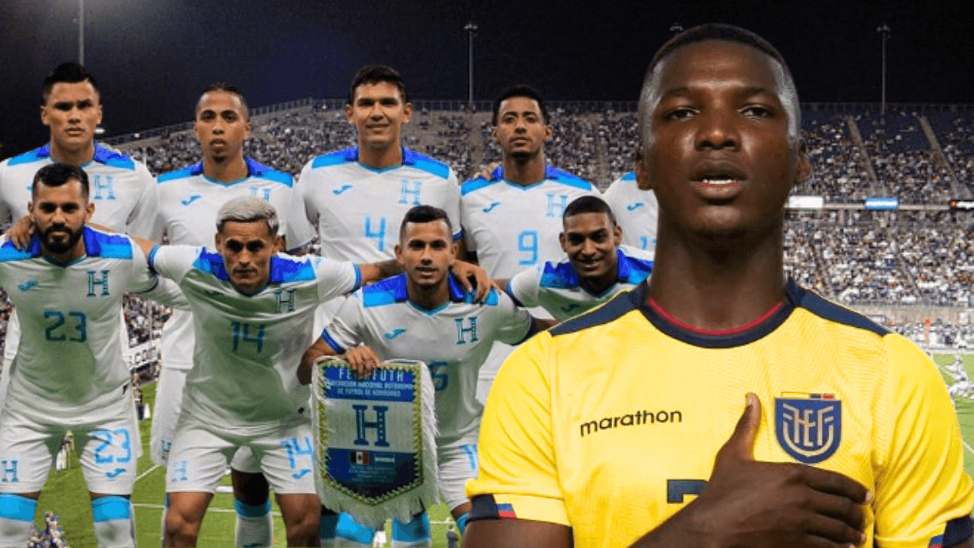 Selección de Hunduras y Moisés Caicedo (Foto tomada de: Stadium Conection/Moisés Caicedo/La Prensa)