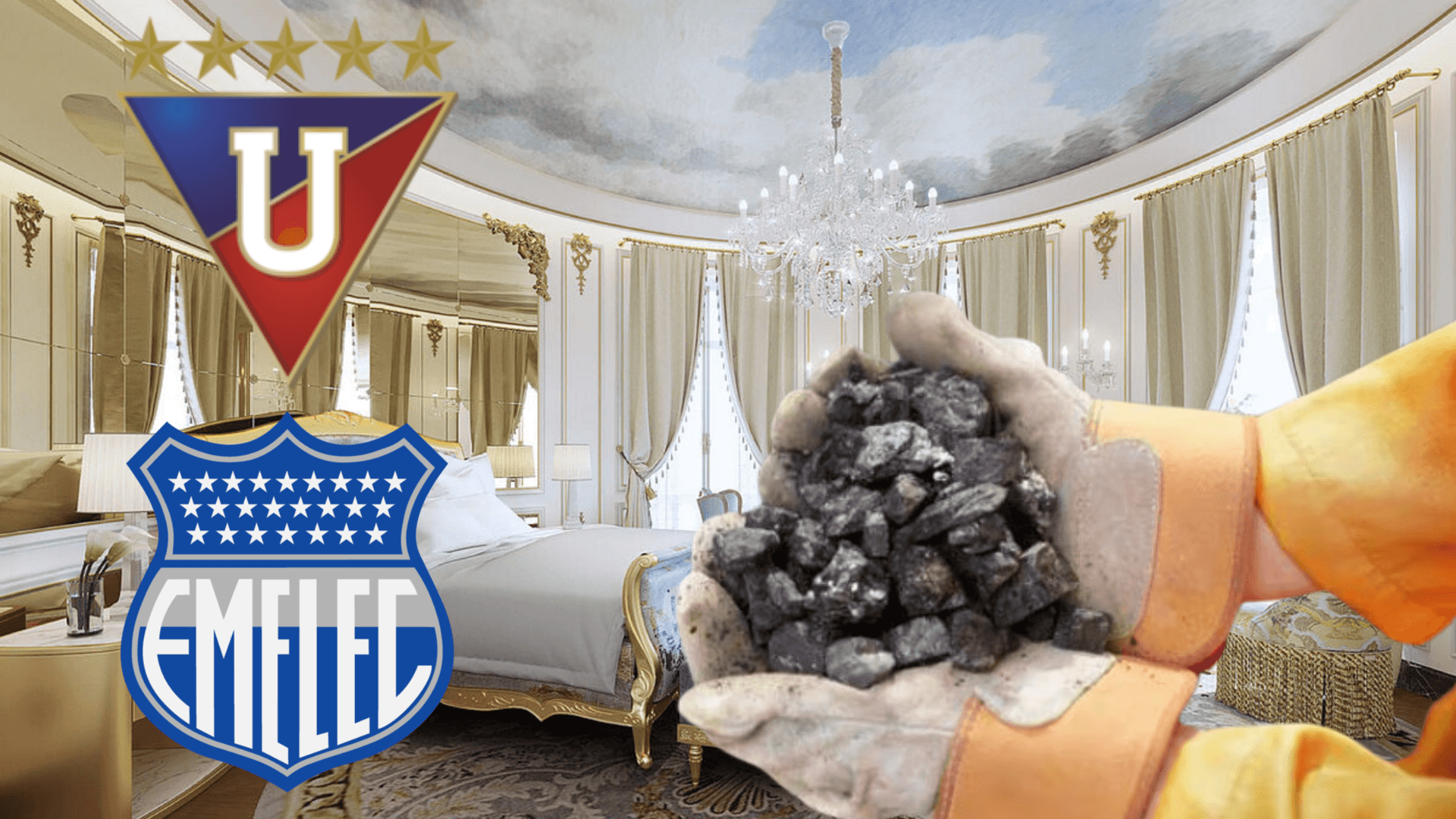 Sellos de Liga de Quito y Emelec en un hotel de lujo (Foto tomada de: El Mundo/Gestión/Wikipedia)
