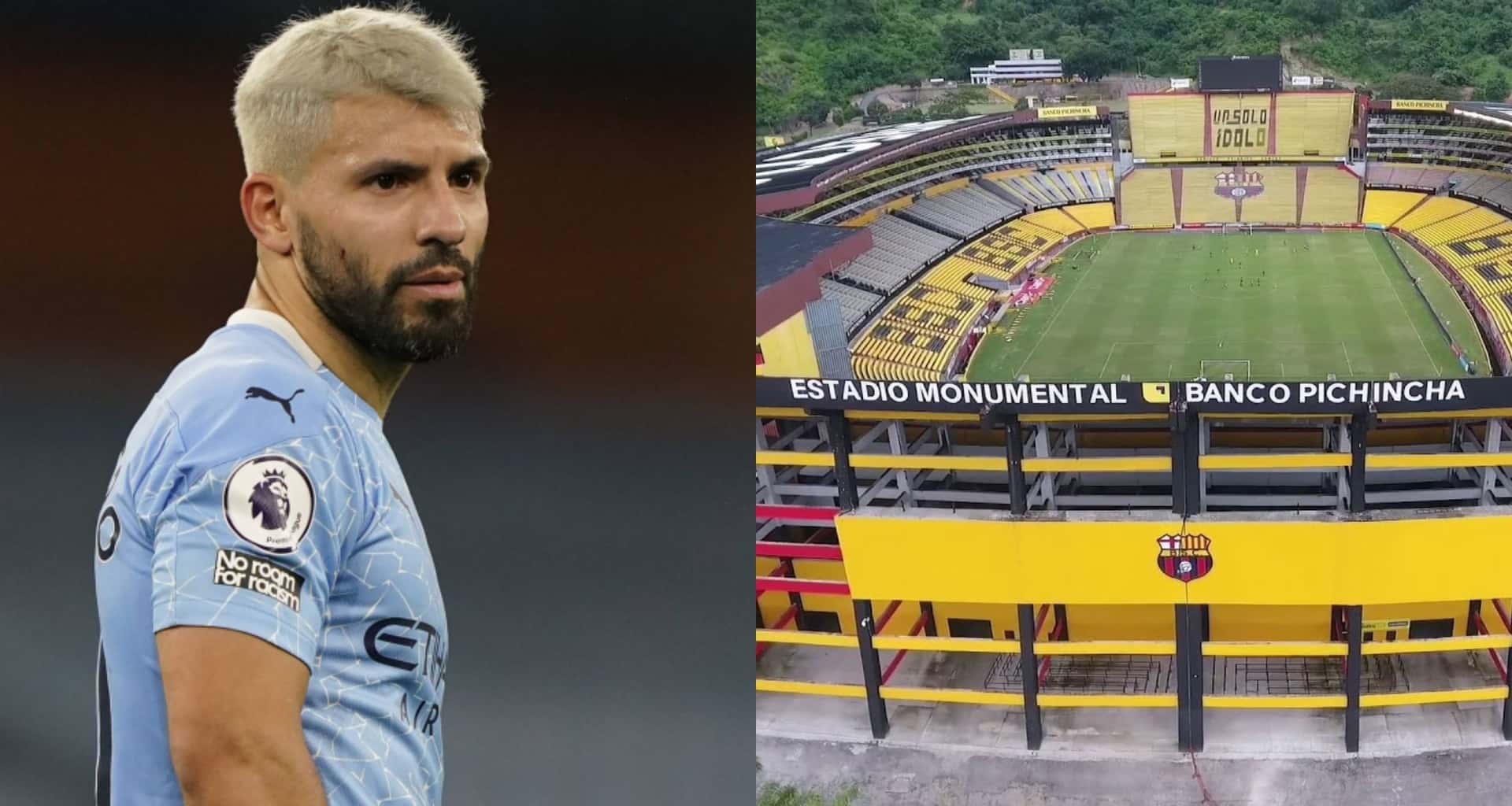 Sorprendió la reacción de Agüero cuando le enseñaron el estadio de Barcelona SC