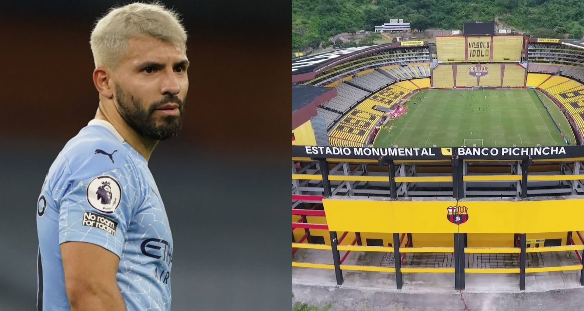 Sorprendió la reacción de Agüero cuando le enseñaron el estadio de Barcelona SC