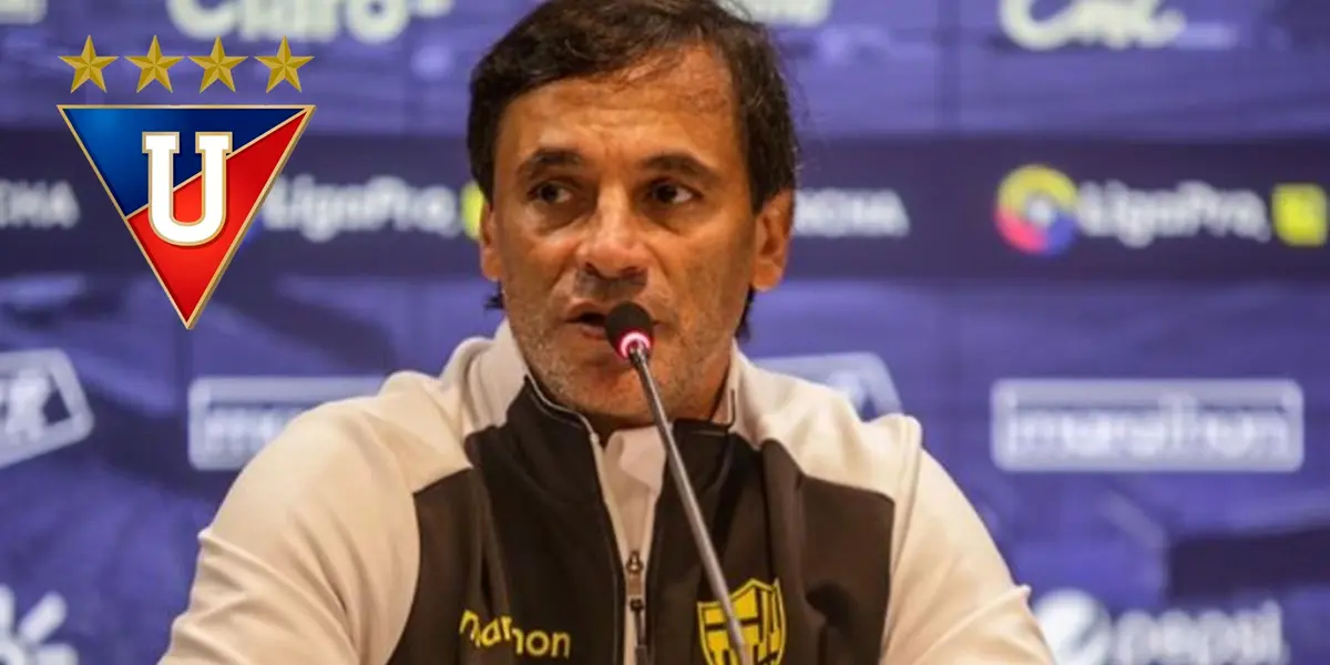 Tras sus polémicas declaraciones en contra de Liga de Quito, el entrenador de BSC le hizo una promesa al directivo