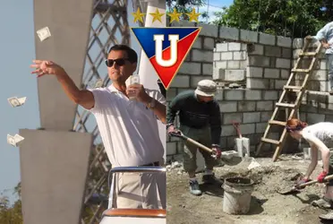 Un ex jugador de Liga de Quito hoy tiene un nuevo trabajo como constructor de casas. Hizo dinero pero los negocios no le resultaron