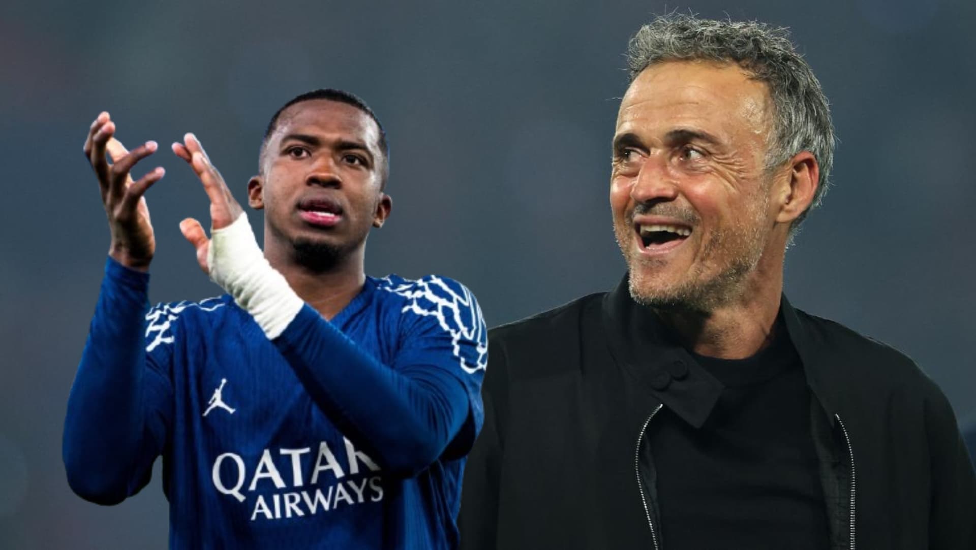 William Pacho y Luis Enrique