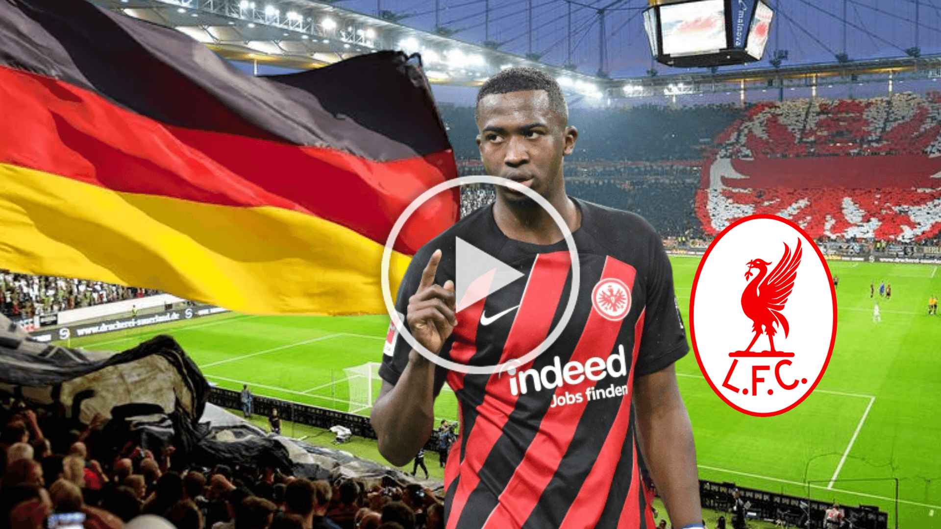Willian Pacho serio, bandera de Alemania. Foto tomada de: Eintracht Frankfurt