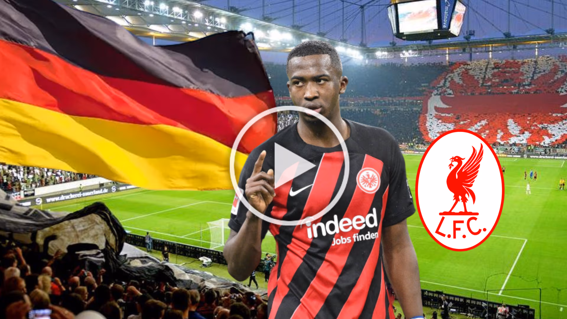 Willian Pacho serio, bandera de Alemania. Foto tomada de: Eintracht Frankfurt