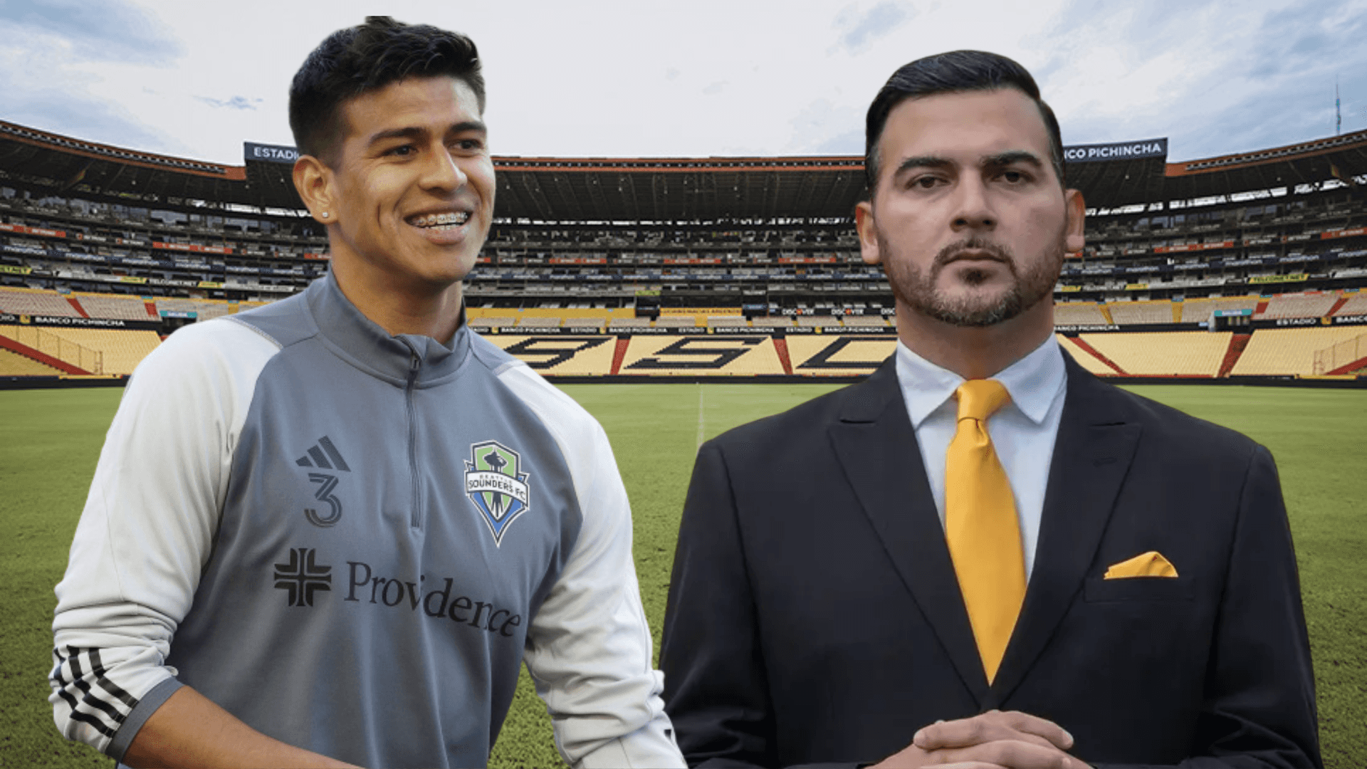 Xavier Arreaga y Pervis Estupiñán (Foto tomada de: Alcaldía de Guayaquil/Transfermarky/API)