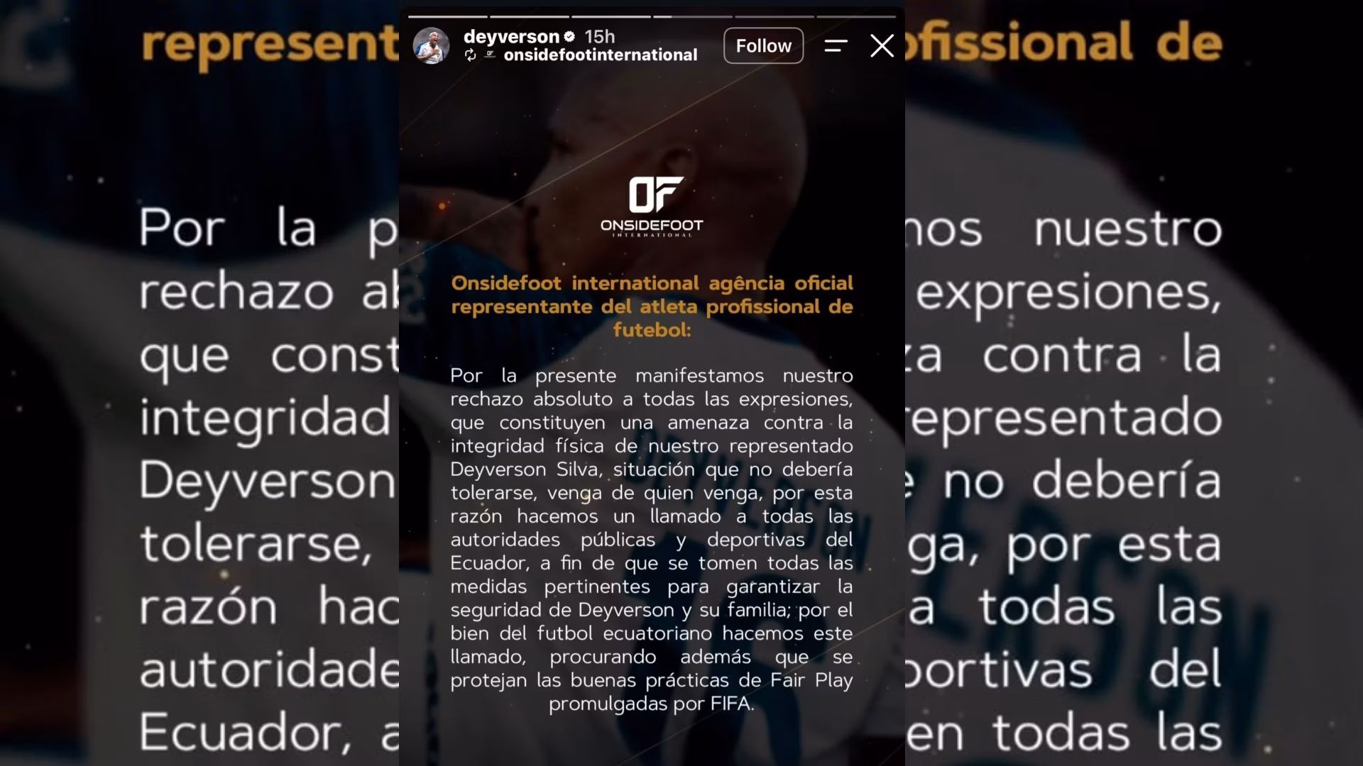 La denuncia de la agencia de Deyverson