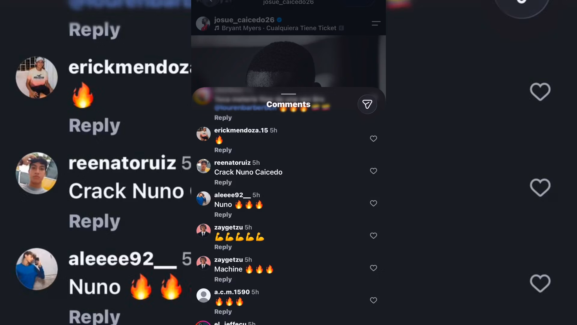 Los comentarios en el post de Josué Caicedo 