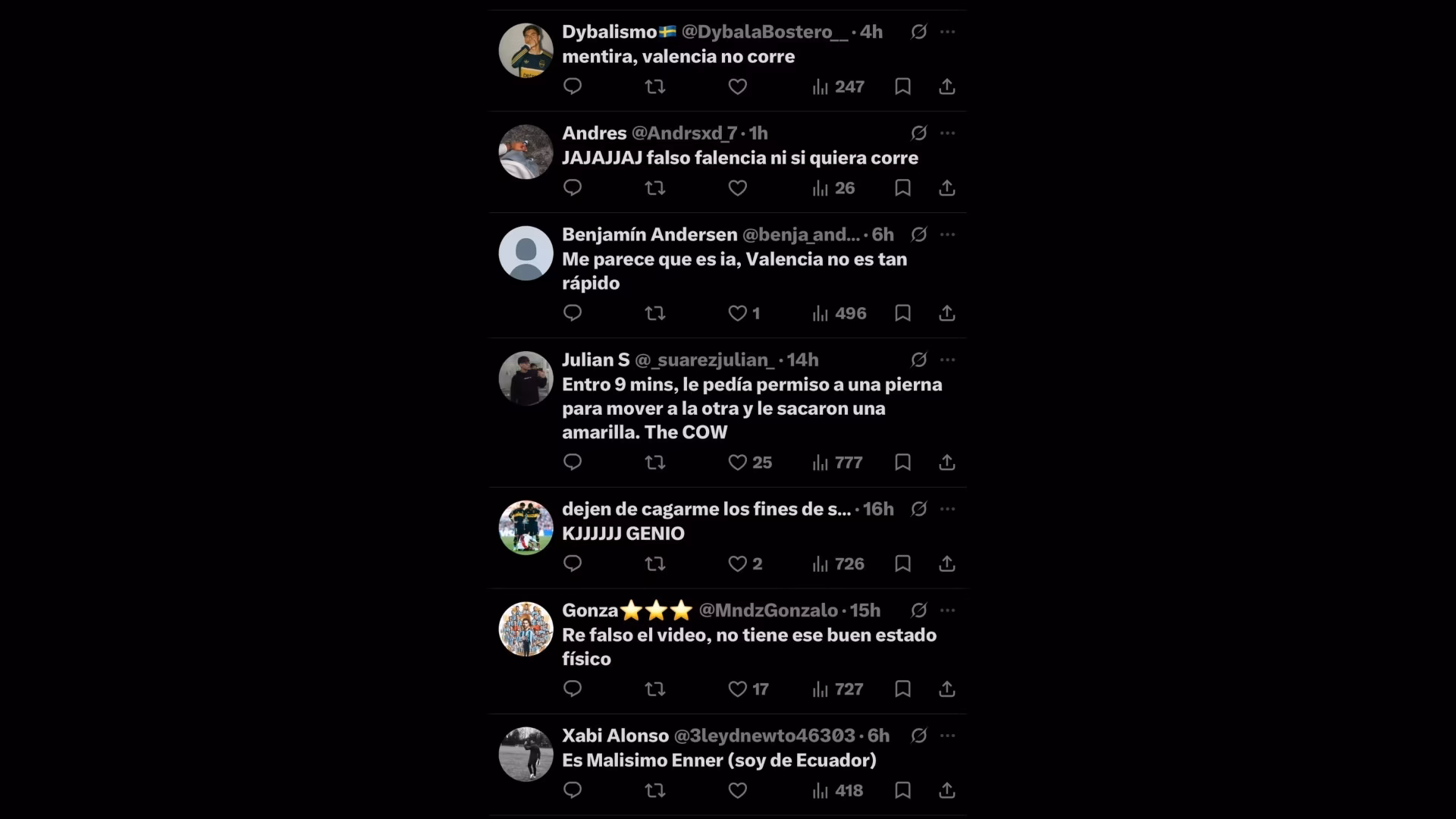 Los comentarios contra Enner Valencia