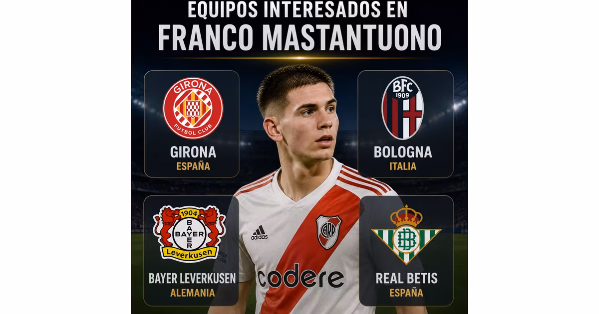 Los equipos que quieren a Franco Mastantuono