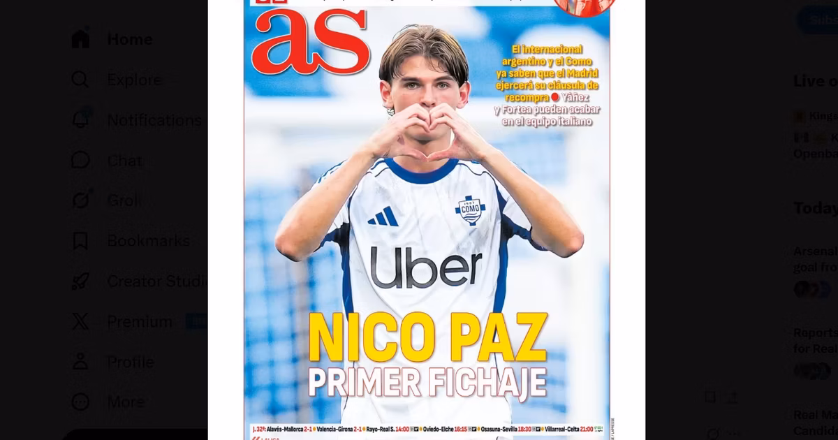 Nico Paz volverá al Real Madrid