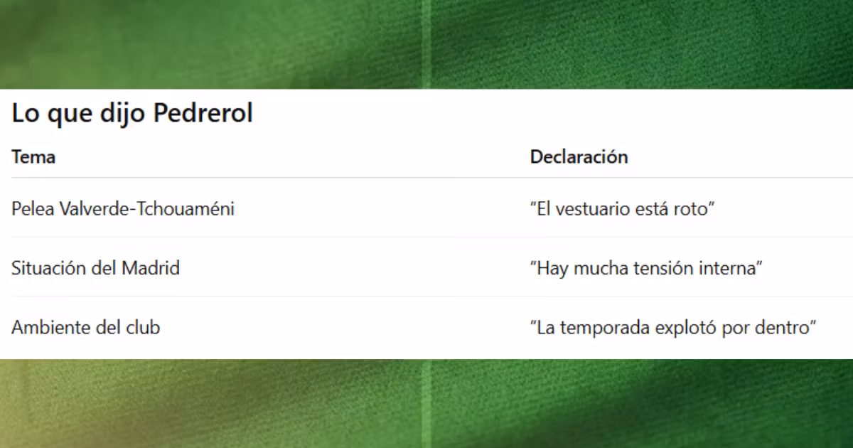 Lo que dijo Pedrerol