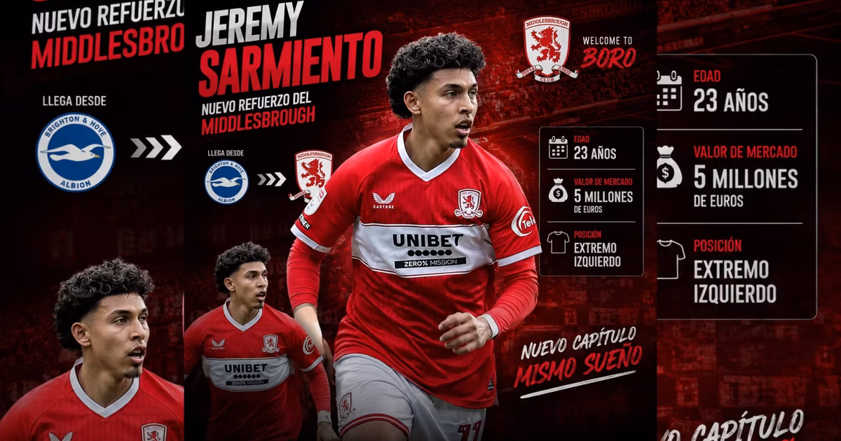 Jeremy Sarmiento se va al Middlesbrough