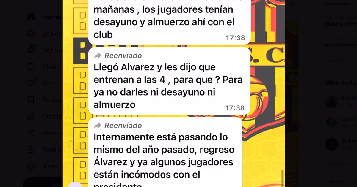 Antonio Álvarez habría quitado los desayunos y almuerzos en Barcelona SC