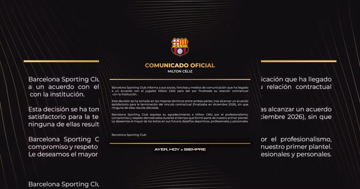 Comunicado sobre Céliz sobre BSC