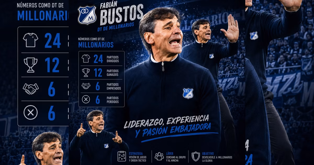 Fabian Bustos como de DT de Millonarios 