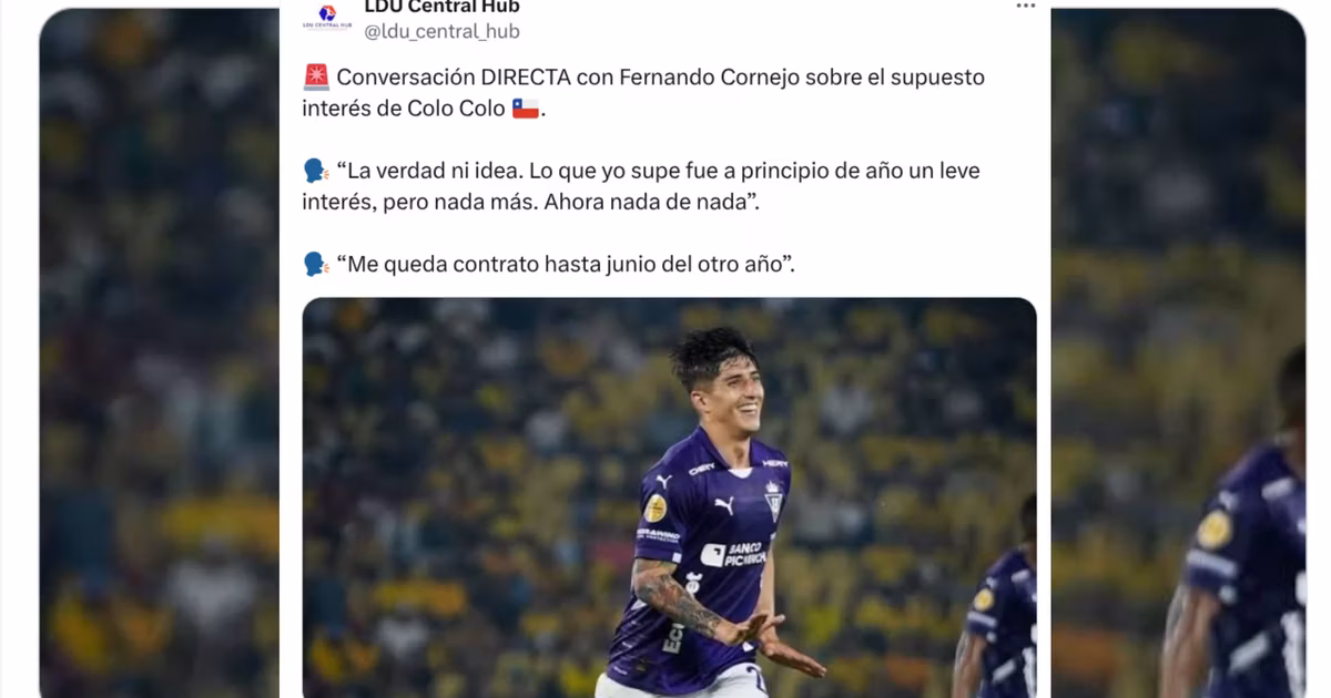 Fernando Cornejo habló sobre el rumor de Colo Colo