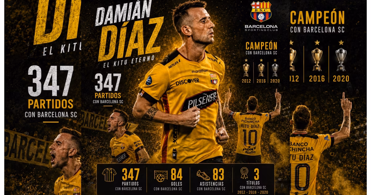 Damián Díaz y sus números con Barcelona SC