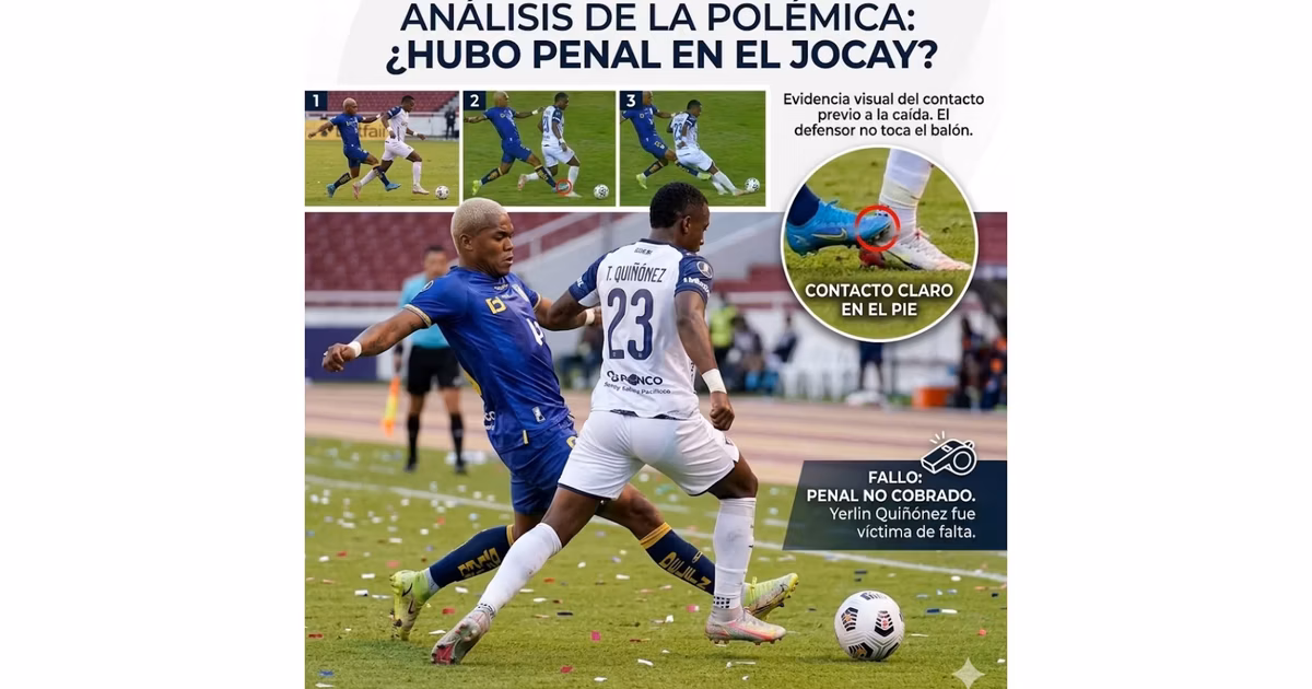 La imagen que demuestra que le robaron a Liga de Quito un penal ante Delfín SC en el Jocay