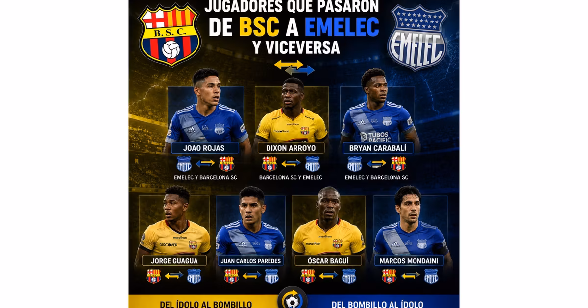 Los jugadores que pasaron de Barcelona SC a Emelec en los últimos años
