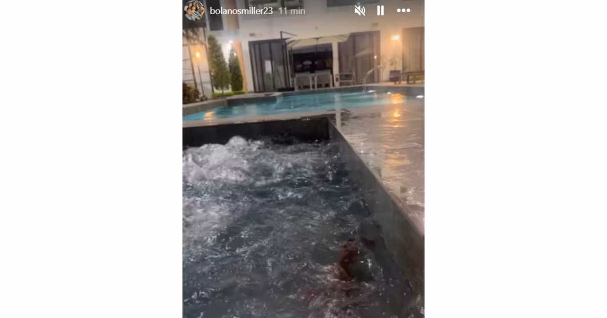 Miller Bolaños en su jacuzzi privado