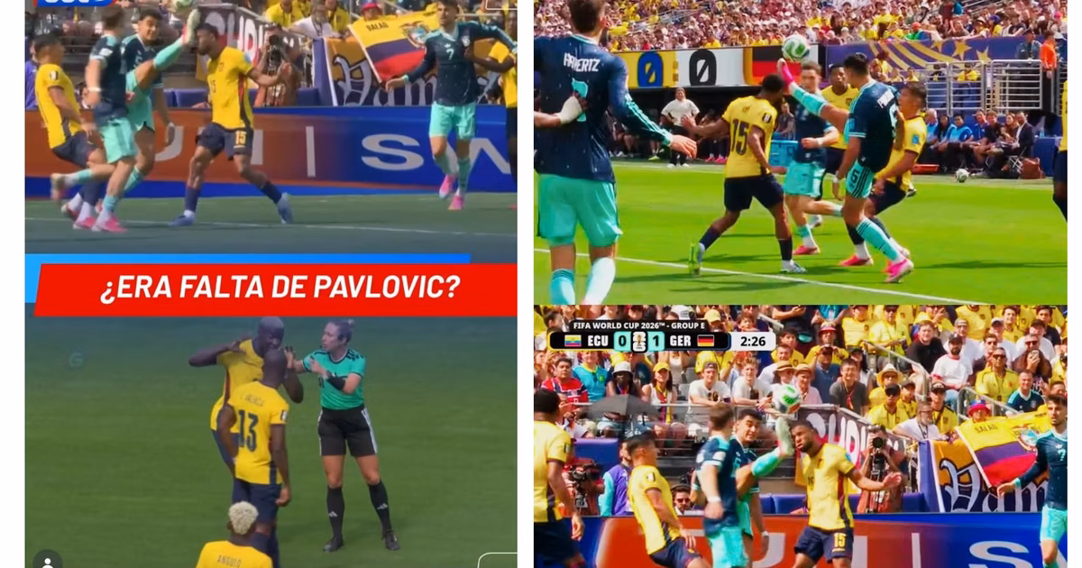 La falta a Pedro Vite en el gol de Alemania 