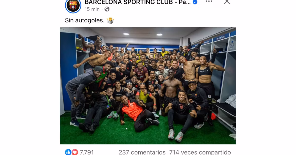 Post de Barcelona SC tras ganar a LDU en Casa Blanca