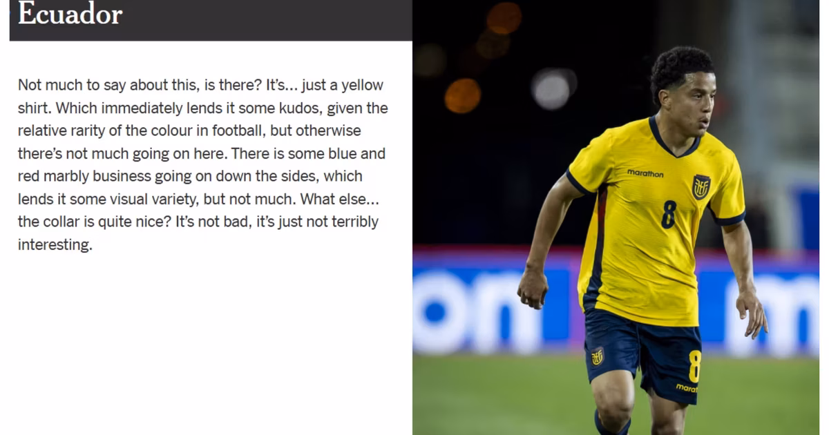 La camiseta de la selección de Ecuador