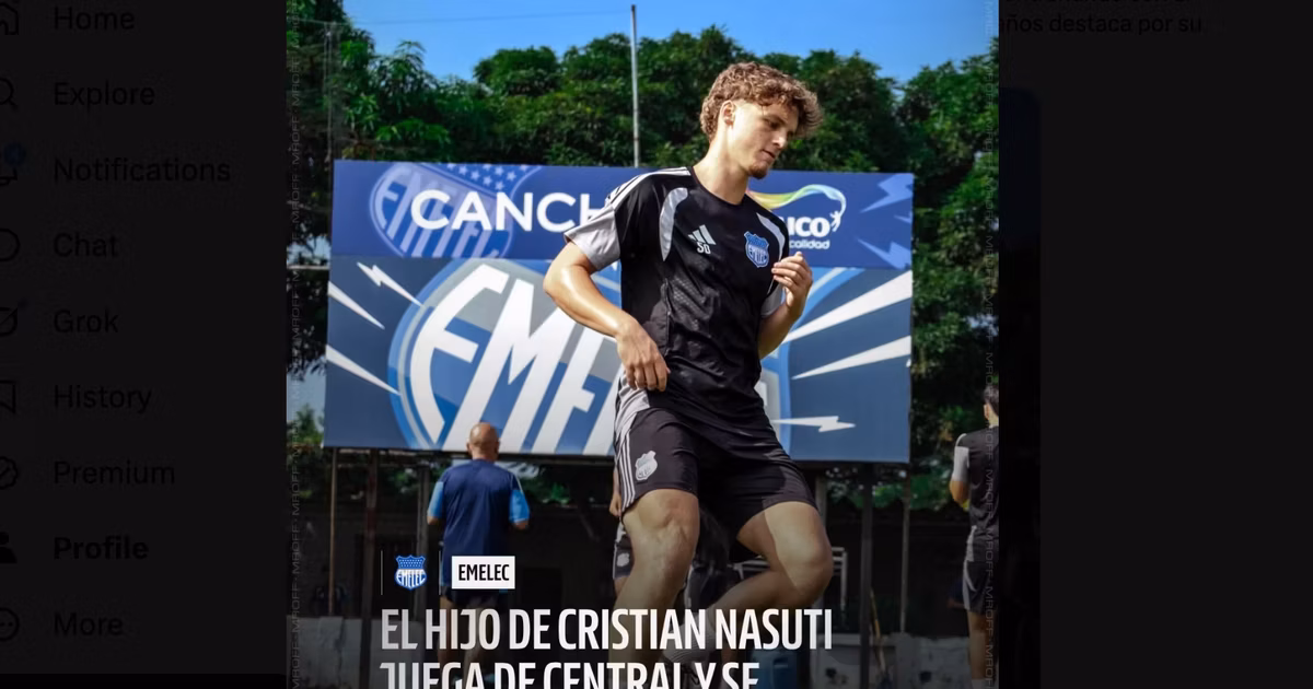 El hijo de Cristian Nasuti busca abrirse camino en Emelec: tiene 20 años y ya pasó por Europa