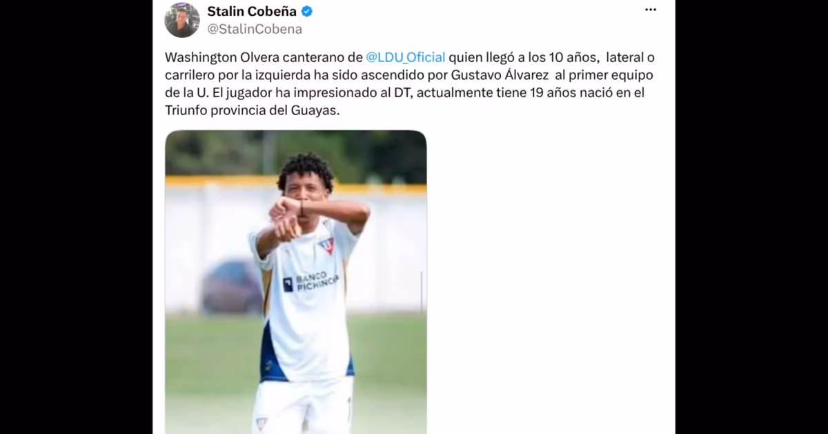 Washington Olvera canterano de LDU