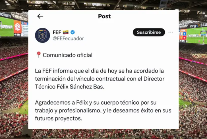 Comunicado FEF renuncia de Félix Sánchez