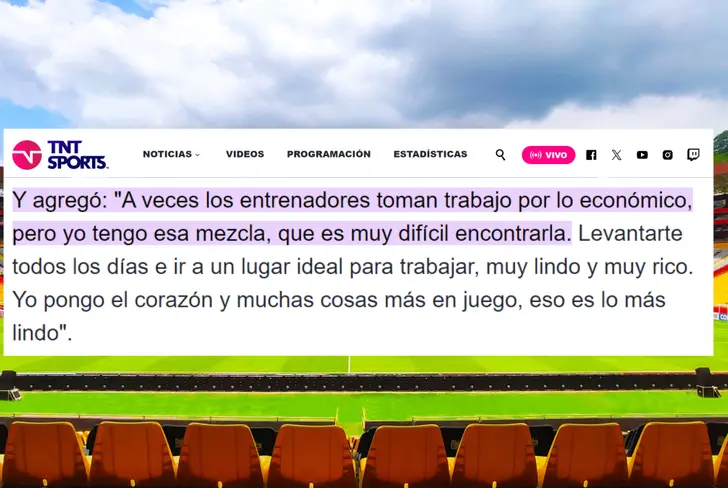Declaraciones de Gabriel Heinze en rueda de prensa (Foto tomada de TNT Sports)