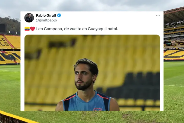 Mensaje de Pablo Giralt por el regreso de Leonardo y su regreso a Guayaquil (Foto tomada de: X)