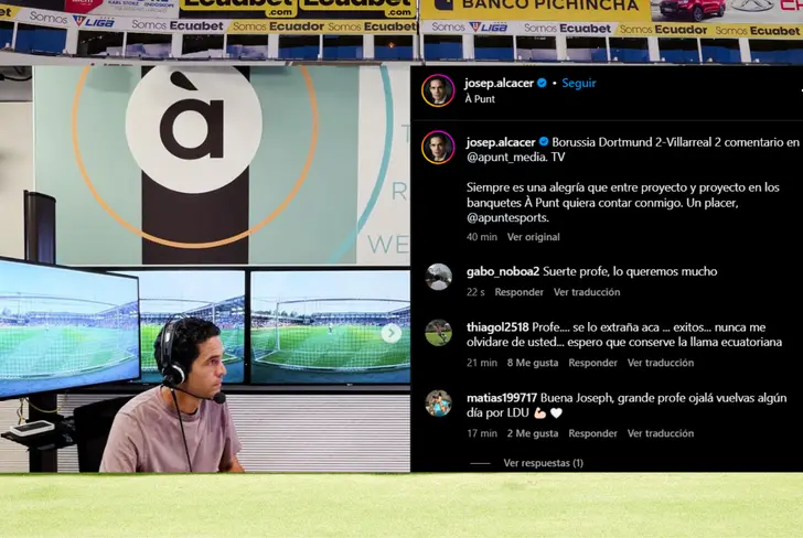 Josep Alcácer en Á Punt Mèdia (Foto tomada de: Instagram)