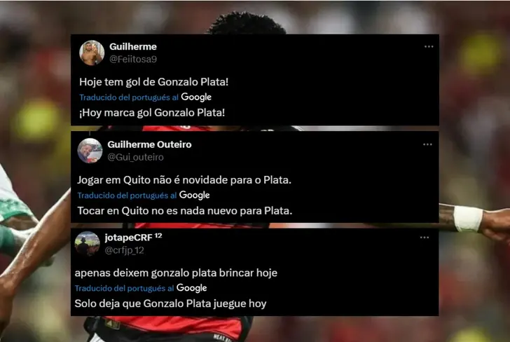 Comentarios de los hinchas de Flamengo sobre Gonzalo Plata (Foto tomada de: X)