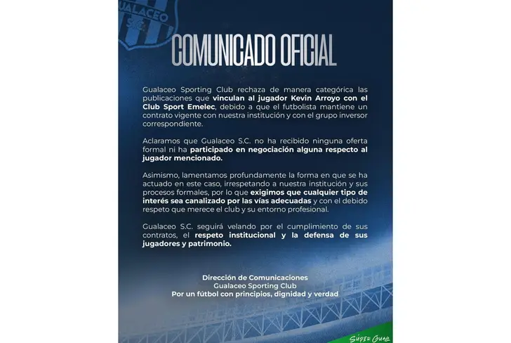 Comunicado de Gualaceo&nbsp;