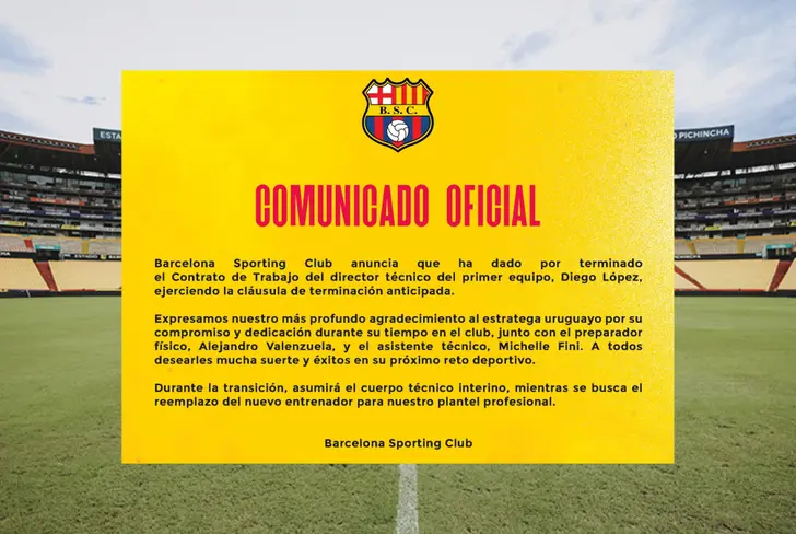 Comunicado oficial de la salida de Diego López