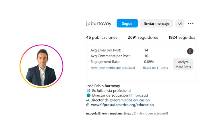 Profesor de Matías Oyola / Tomado de Instagram
