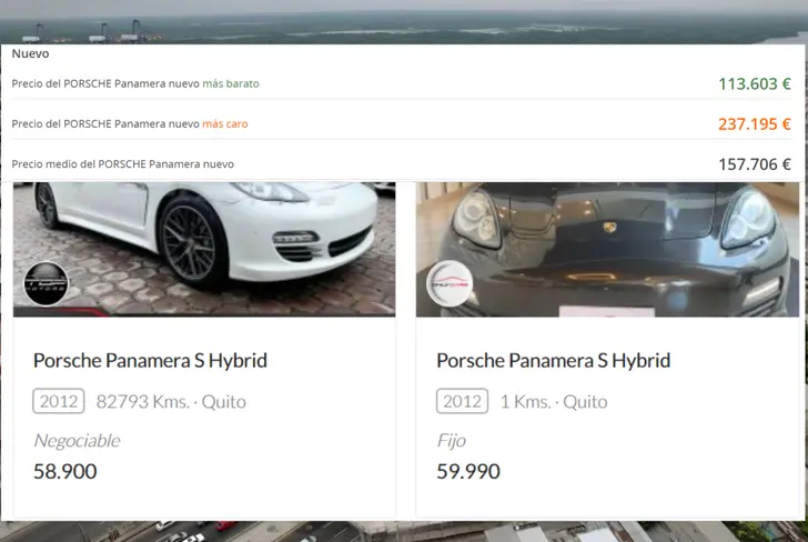 Precio nuevo y usado del Porsche Panamera