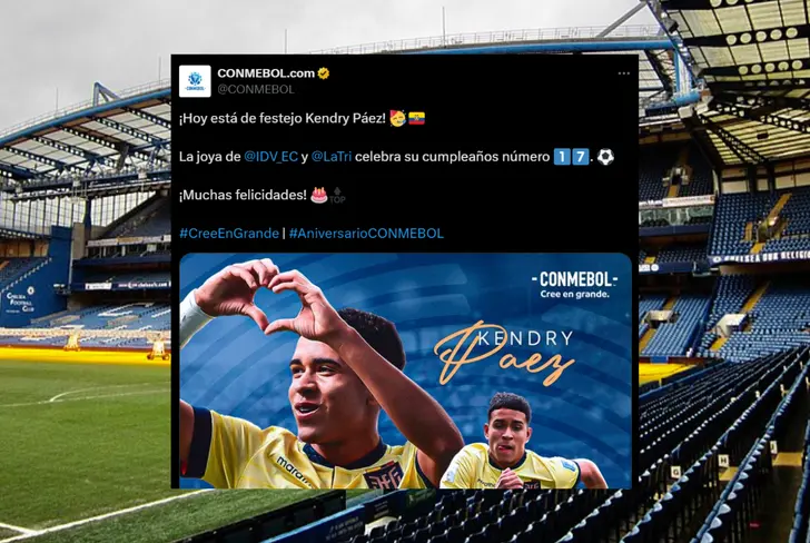 Mensaje de feliz cumpleaños de la Conmebol para Kendry Páez