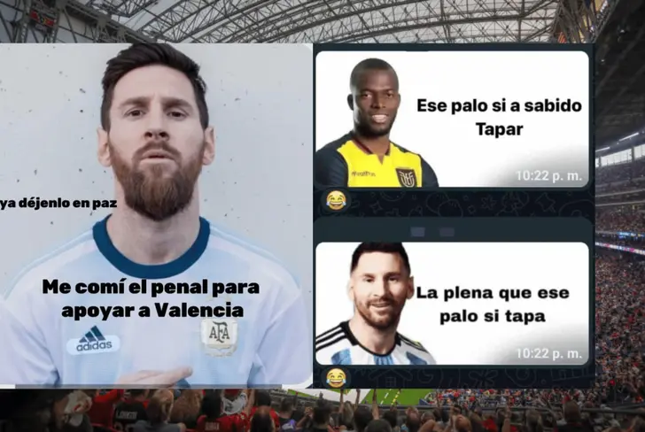 Meme de Messi y Enner Valencia tras fallar el penal