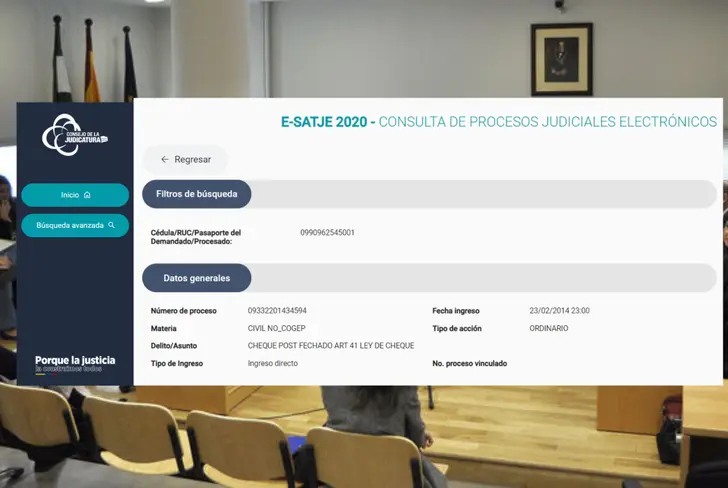 Juicio contra Barcelona SC por Velez Fachell Vicente Arturo (Foto tomada de: Consejo de la Judicatura)