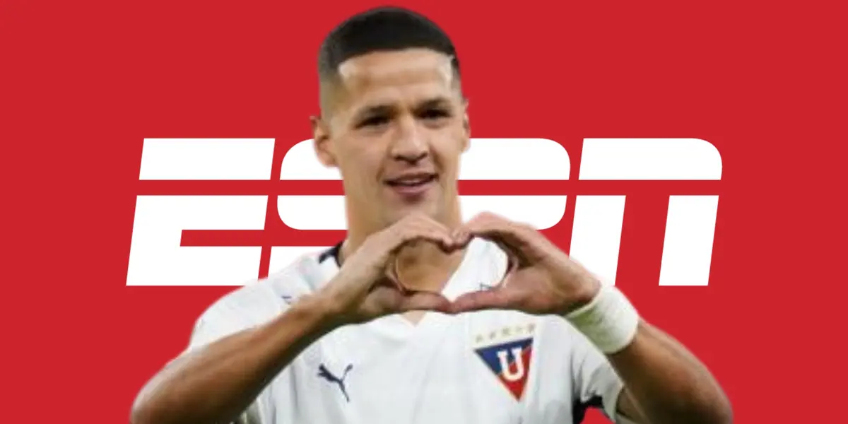 El único que intenta, así elogiaron en ESPN a Alex Arce de Liga de Quito 