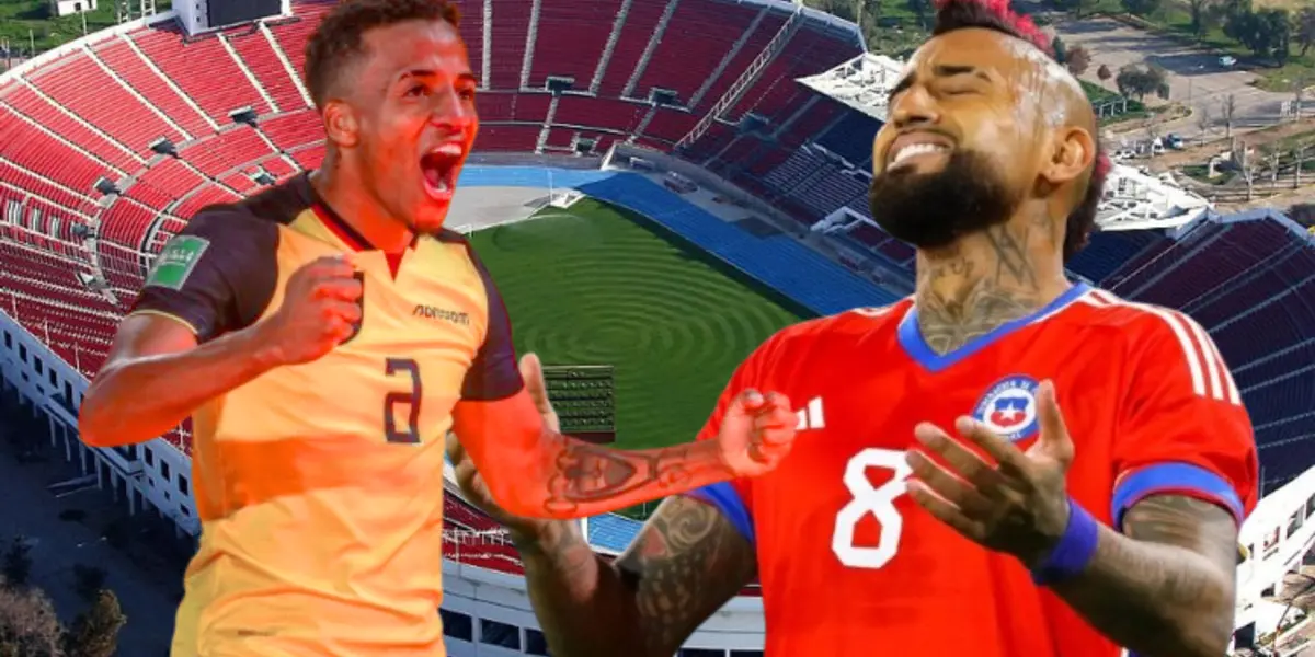 Arturo Vidal y Byron Castillo (Foto tomada de: Conmebol/La Tri/Chilevisión)