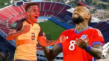 Arturo Vidal y Byron Castillo (Foto tomada de: Conmebol/La Tri/Chilevisión)
