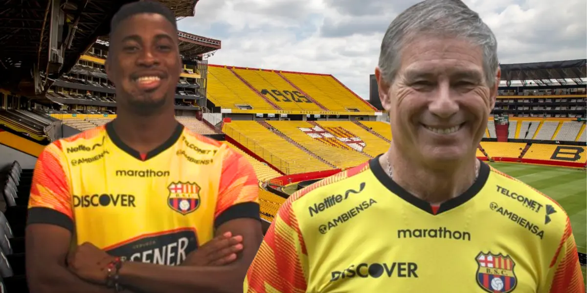 Bryan Carabalí y Ariel Holan (Foto tomada de: Primicias/Barcelona SC/API)