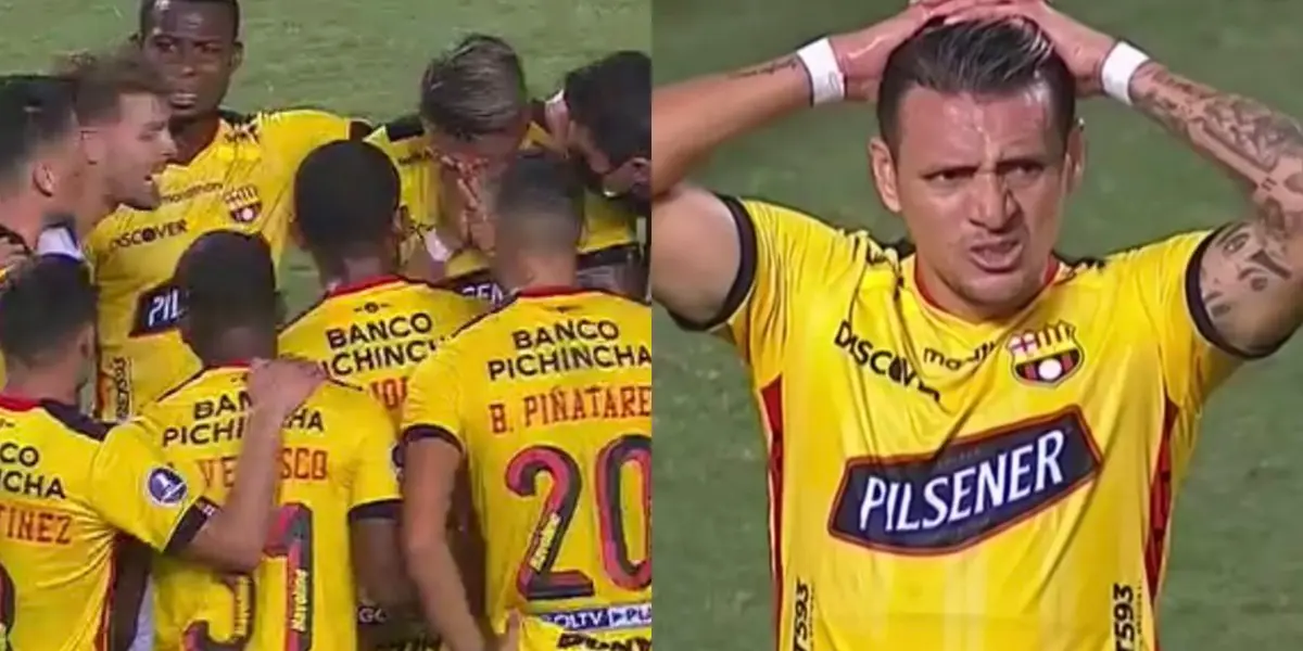 Carlos Garcés lloró luego de fallar el penal que le pudo dar la victoria a Barcelona SC, al final todos se reunieron en la mitad del campo