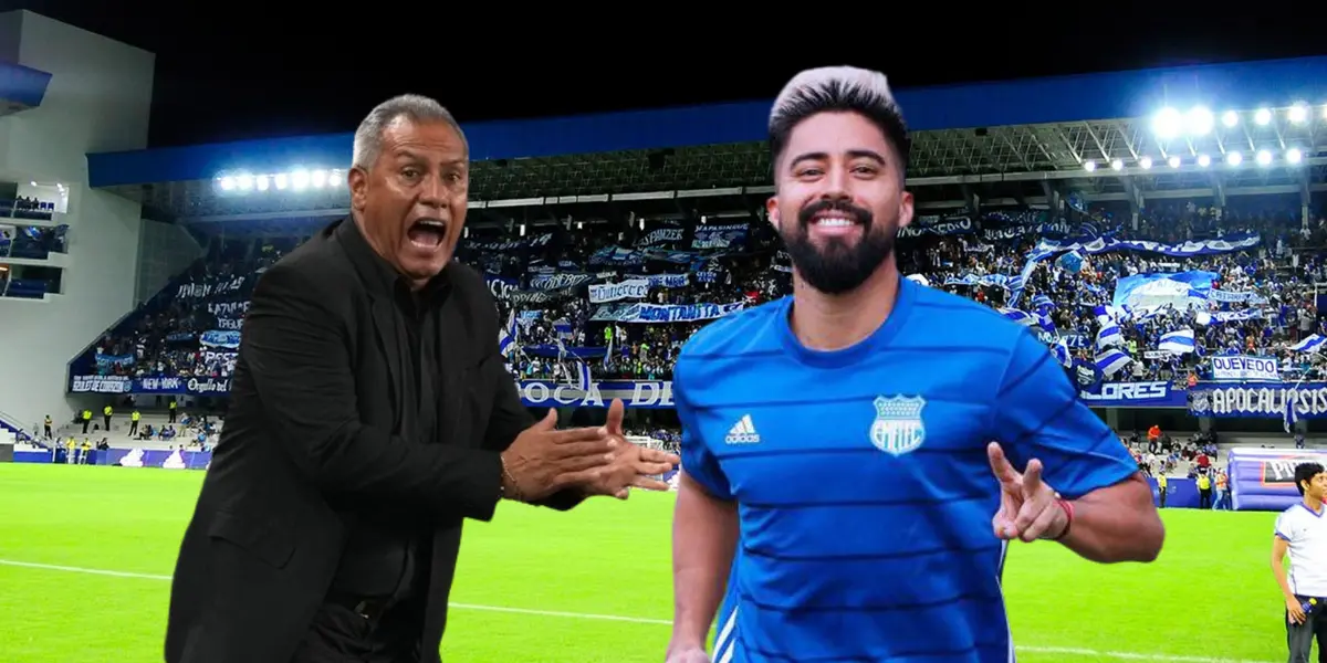 Christian Noboa y el Dt de Emelec Hernán Torres